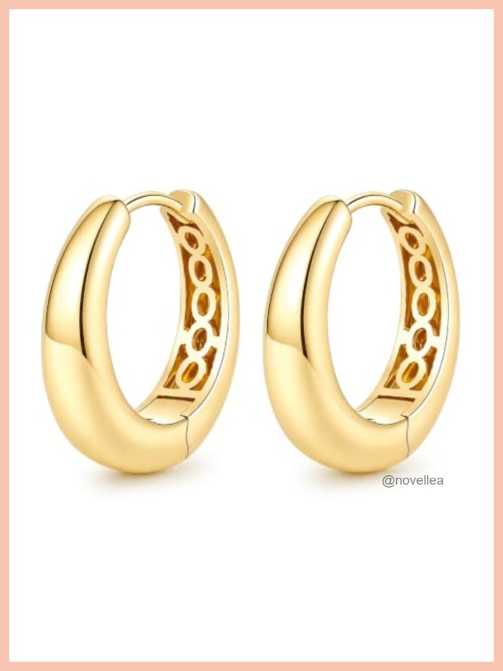 14K Gold Hypoallergenic Chunky Teardrop Hoop Earrings for Women Lightweight